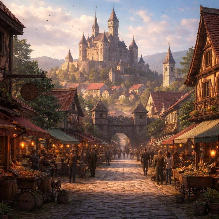 Fantasy city street